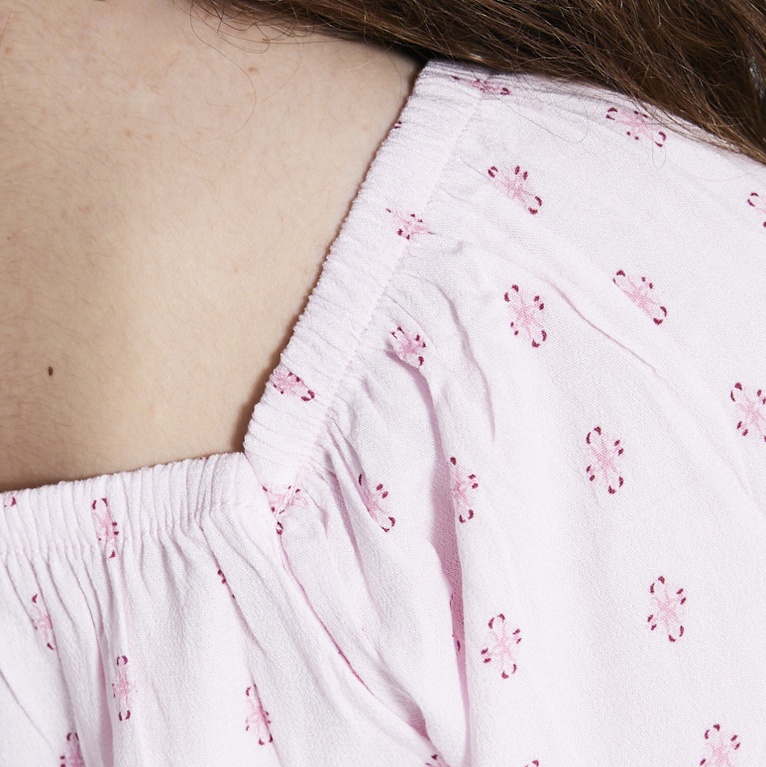 Square Neck Top "Hillevi Print"